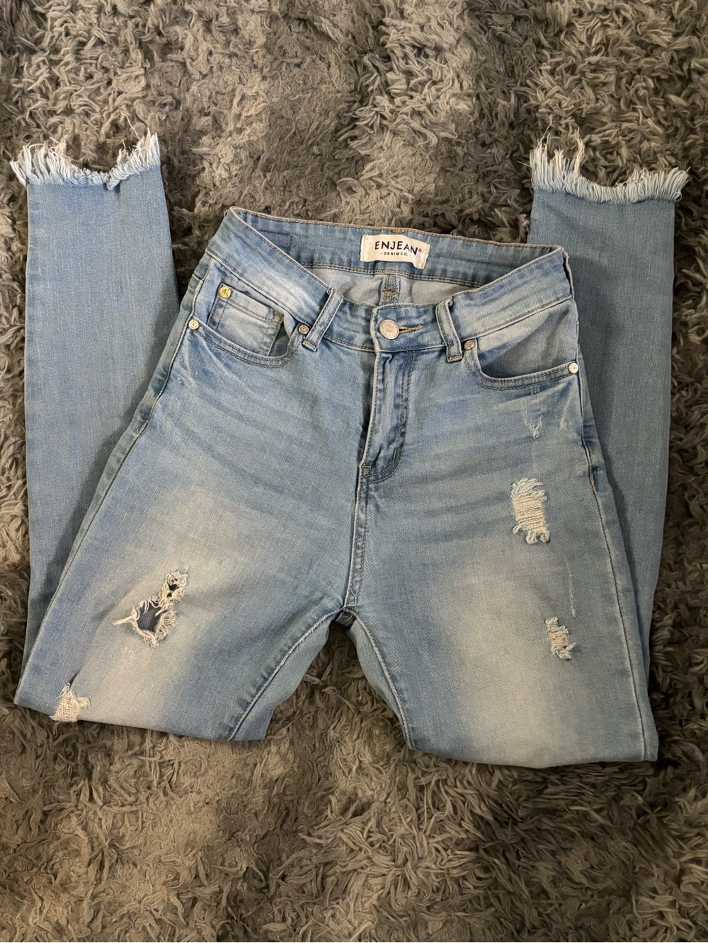 Light Blue Distressed Women's Jeans